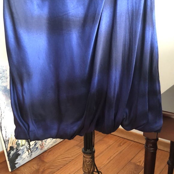 Stills Blue Silk Cowl Neck Bubble Hem Dress - Picture 7 of 10